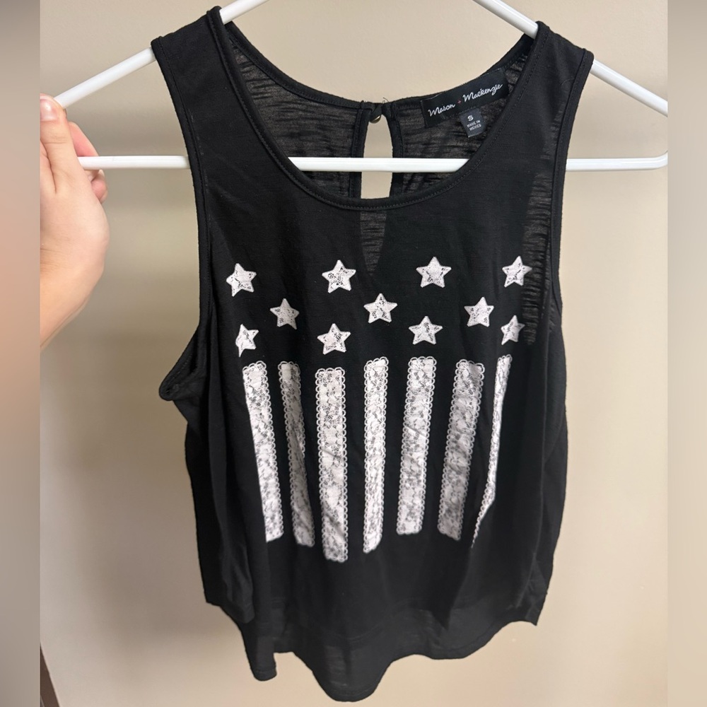 Black and White American Flag Tank Top